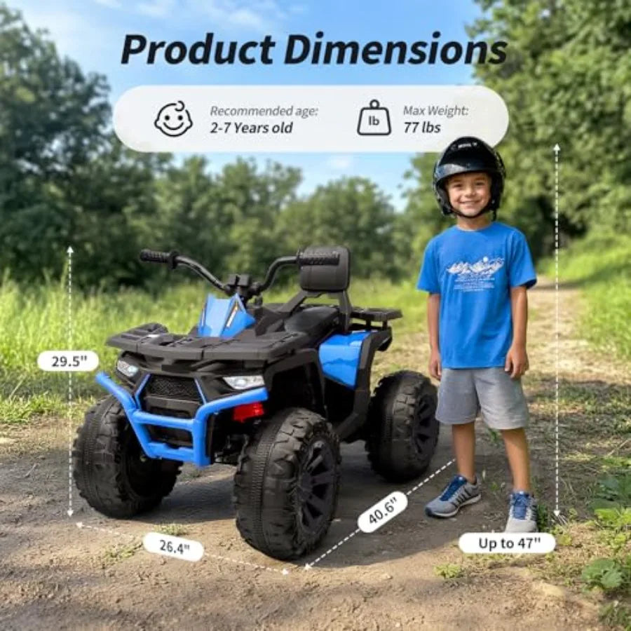 ATV 4 Wheeler 24V Ride On Toys Car for Big with 400W Motor 2 Seater - Blue
