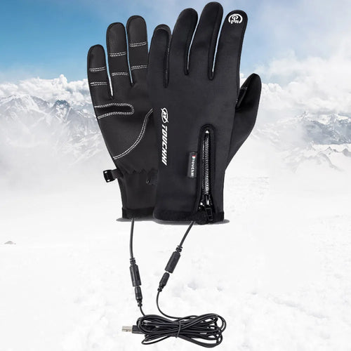 1/2Pair M-2XL USB Winter Gloves Electric Heating Hand Warmer Thermal GlovesWaterproof Snowboard Cycling Motorcycle Bicycle Ski O