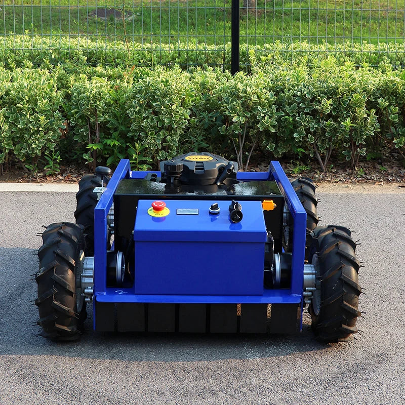 Customized Hot Selling High Quality Petrol Engine Lawn Mower Remote Control Crawler Lawn Mower Grass Cutter for Agriculture