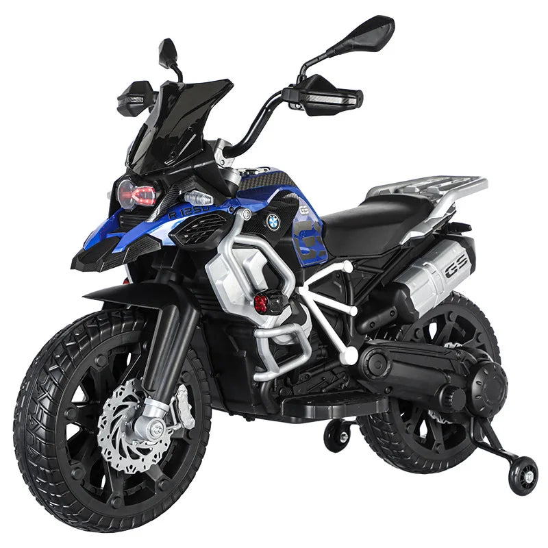 Kids Electric Off-Road Motorcycle - 2-8Y Rechargeable Bike with LED Lights/Music & Simulation Engine Sound Children electric car