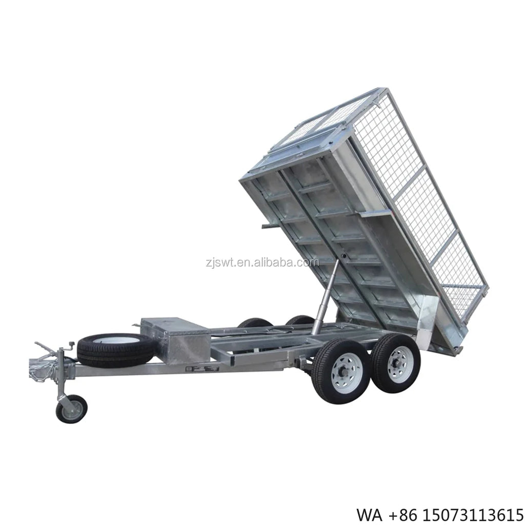 8x5-10x6 Hydraulic Tipping Flatbed Trailer with Cage