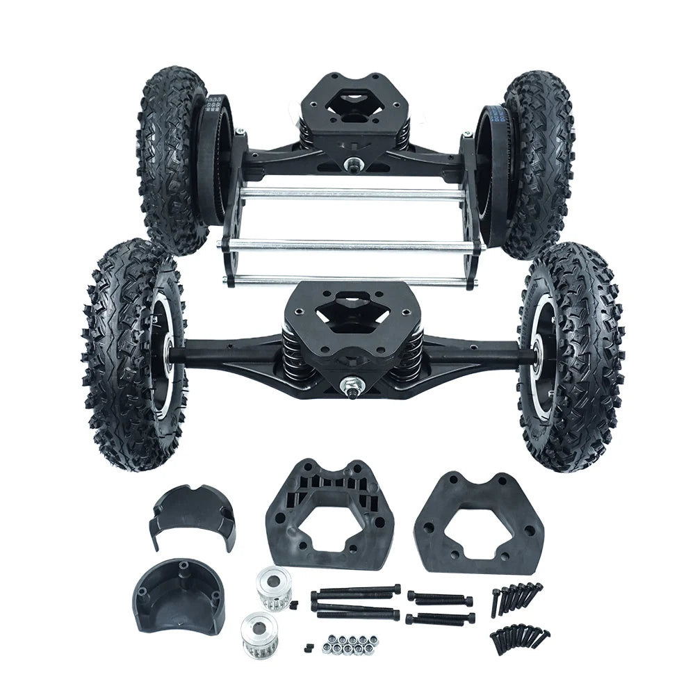 Skateboard Wheels with trucks 16.5"truck With 8'' Pneumatic All Terrain Mountain Wheels and two belt for DIY off road board/ESK8