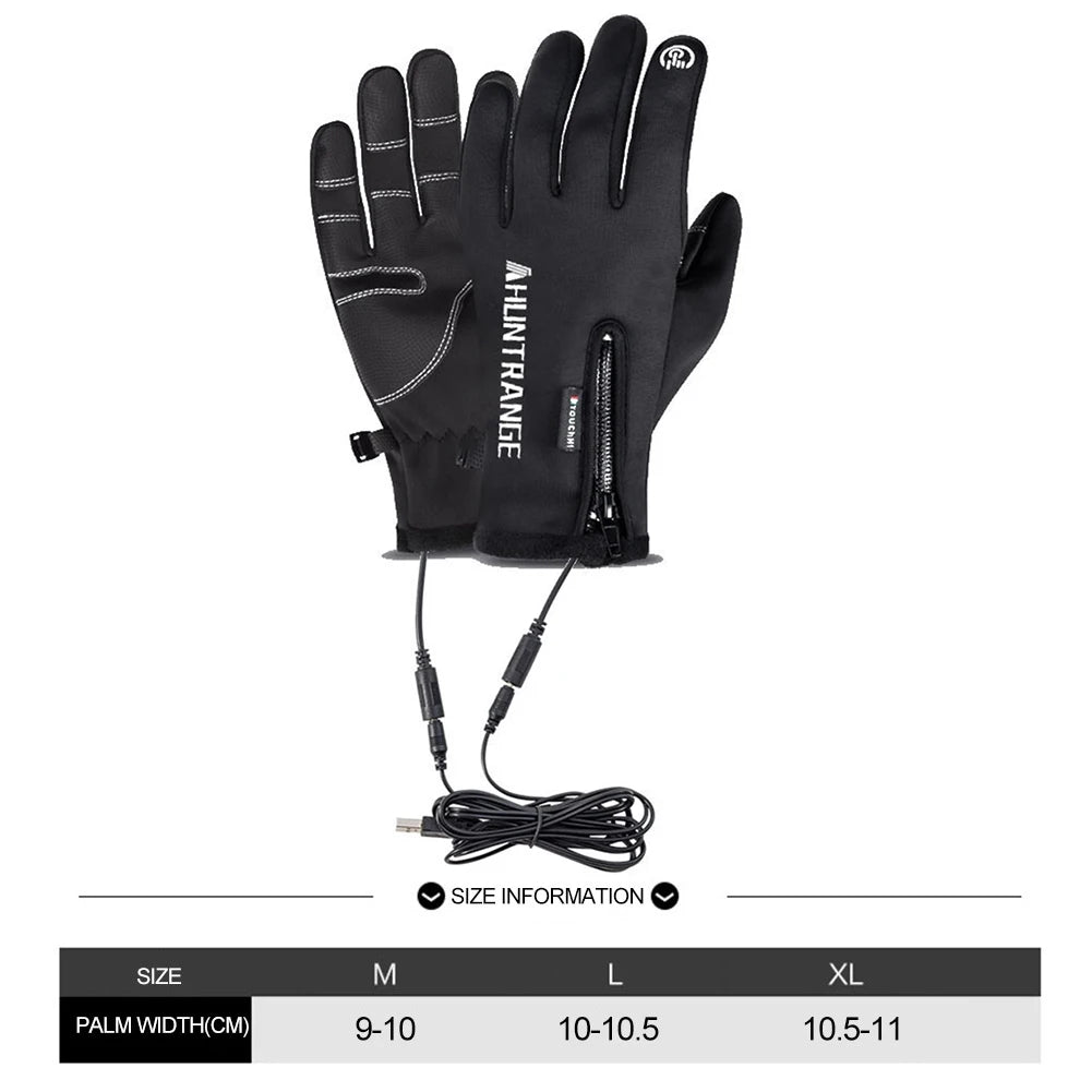 Winter Electric Heated Gloves Men Women Touch Screen Gloves USB Self Heating Motorcycle Gloves Ski Climbing Hiking Hand Warmer