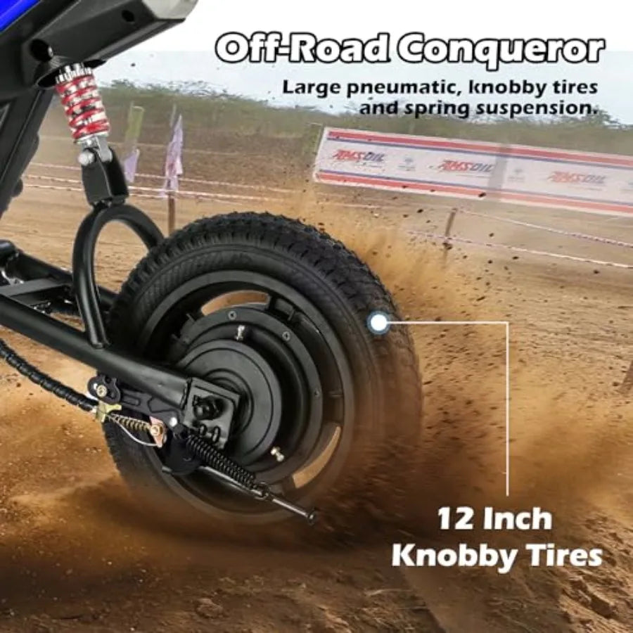 24V Electric Dirt Bike for 250W Electric Motorcycle Up to 11 MPH 10 Miles Long-Range Twist-Grip Throttle 12 Knobby Tires Spring