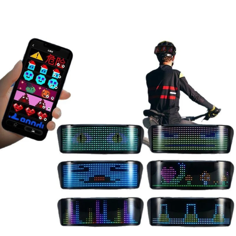 APP LED Helmet Display Motorcycle Helmet Tail Light Helmet Warning Light Moto Accessories Glowing device