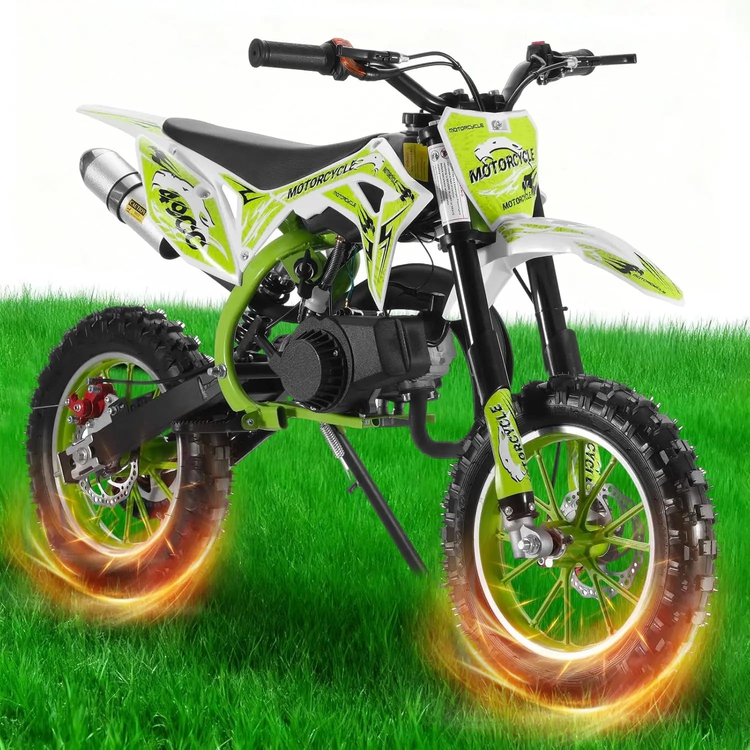 2025 Upgraded 49cc 2-Stroke Kids Dirt Bike, Gas Powered Off Road Mini Motocross with Anti-Chain Drop & Waterproof, Customized