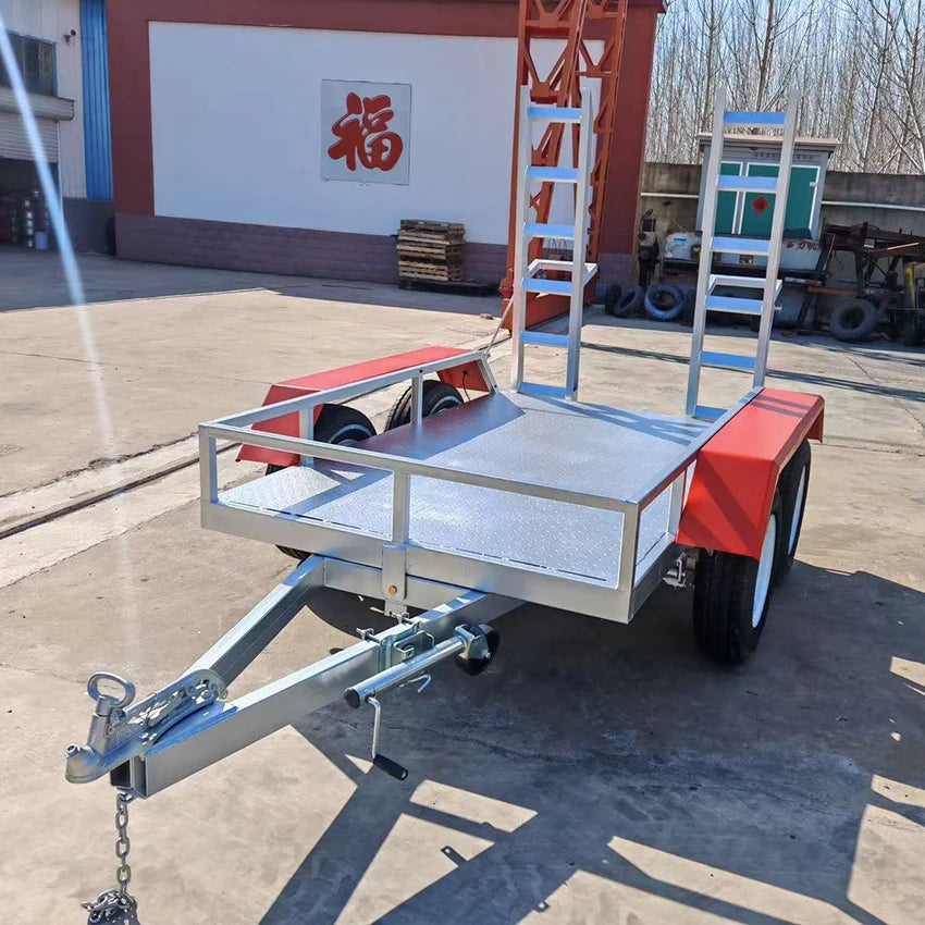 Automotive Hydraulic 3-Ton Low Bed Inclined Trailer Multi-Purpose for Small Excavator Steel/Aluminum/Galvanized