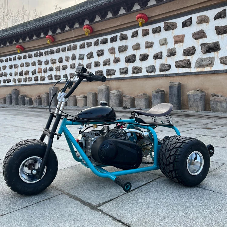4-stroke gas-powered drift tricycle 60km/h off-road top speed outdoor park tricycle adult racing pedal drift go-kart