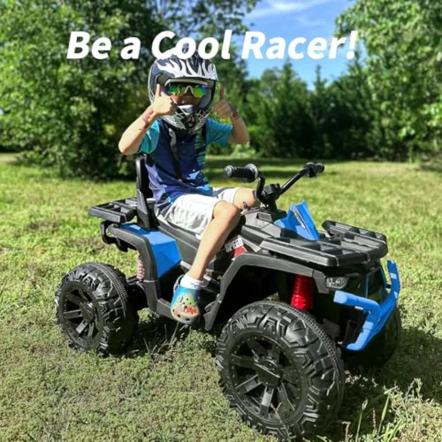 ATV 4 Wheeler 24V Ride On Toys Car for Big with 400W Motor 2 Seater - Blue