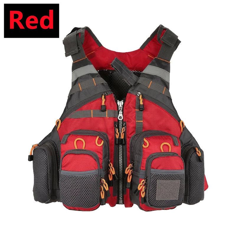 Outdoor Fishing Vest Sailing Life Jacket Vest Adjustable Breathable Foam Floating Polyester Mesh Design Safe Fishing Kayak Vest