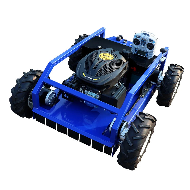 Customized Hot Selling High Quality Petrol Engine Lawn Mower Remote Control Crawler Lawn Mower Grass Cutter for Agriculture