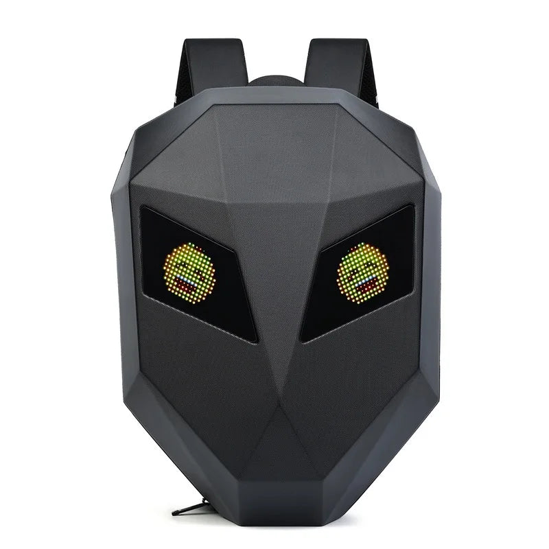LED Motorcycle Rider Backpack with Eye Glow pattern Helmet Mochilas para Waterproof Laptops Bag Saco Moto Schoolbag