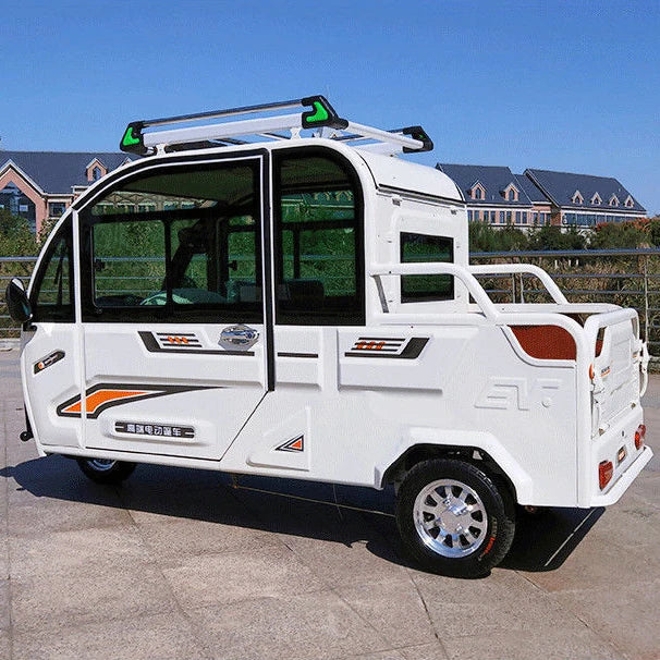 Cheap Price 800W Adults Three-wheel 3 Seat Fully Enclosed Electric Passenger Tricycle Cargo Scooter Pickup Truck Car For Sale