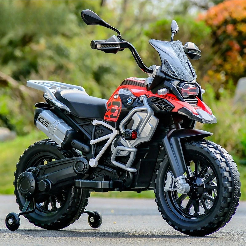 Kids Electric Off-Road Motorcycle - 2-8Y Rechargeable Bike with LED Lights/Music & Simulation Engine Sound Children electric car