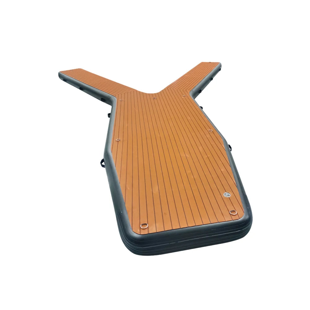 Stock 20FT Inflatable Y-Shaped Dock Platform for Jet Skis, Boats & Yachts – Durable Inflatable Floating Dock with Non-Slip EVA