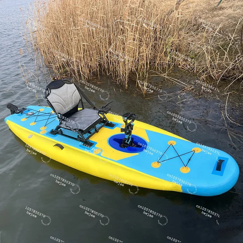 Custom Logo Inflatable Pedal Kayak 1 Person Sport Rowing Boat for Adults Inflatable Fishing Kayak with Pedals