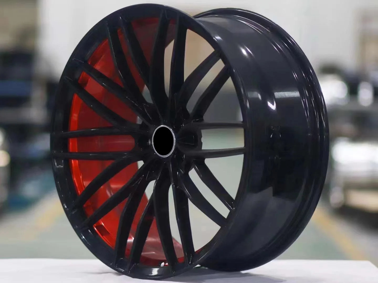 Classic Style Black Color with Red Inner Rim 18 19 20 22 Inch Forged Alloy Racing Car Wheels 5X112 for .