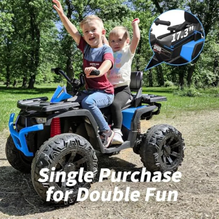 ATV 4 Wheeler 24V Ride On Toys Car for Big with 400W Motor 2 Seater - Blue