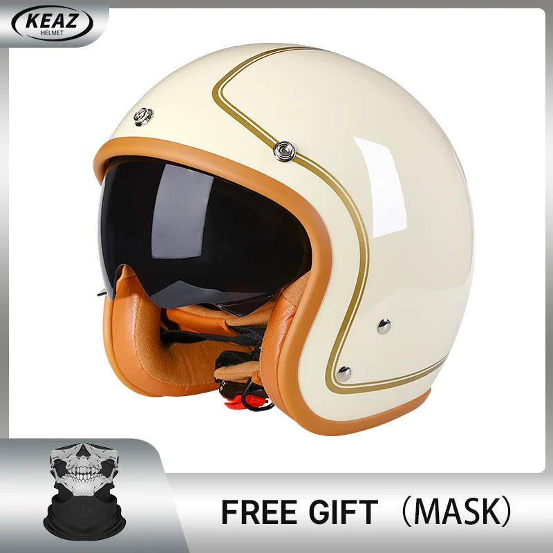 Bright Avocado Green DOT 3/4 Open Face Motorcycle Retro Motorbike Helmets Vintage Chopper Bike Scooter Capacete De Moto